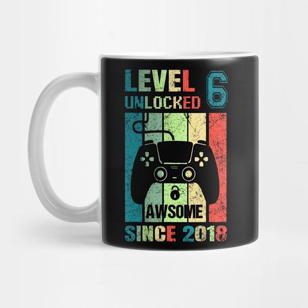 6Th Birthday Gaming Level 6 Unlocked Awesome Since 2018 by MaciGalloway3